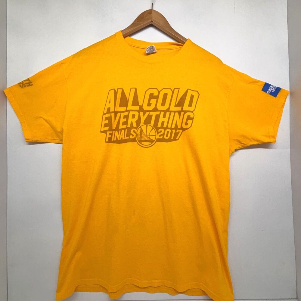 Golden State Warriors ALL GOLD EVERYTHING 2017 NBA Finals T-Shirt FOTL Men's XL
